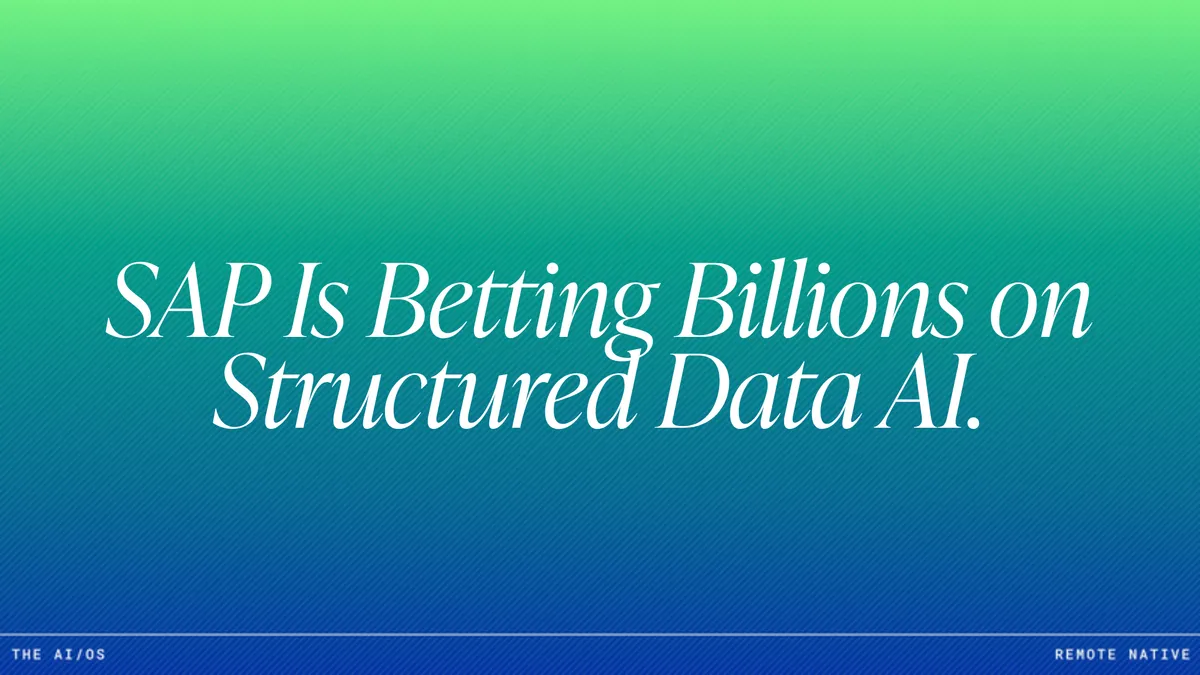 SAP's Billion-Euro Bet on Tabular Foundation Models: What It Means for Enterprise AI in DACH